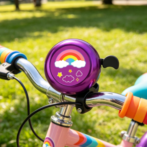 Rainbow Pattern Children's Bicycle Bells: Adjustable Design, Unique Appearance, Clear Bell Sound, Unisex Cycling Accessories