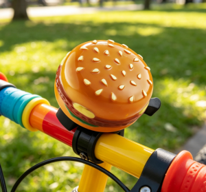 Hamburger-Shaped Bicycle Bells, Creative and Personalized, Suitable for Bicycles, Balance Bikes, and Scooters, Essential Riding Accessory