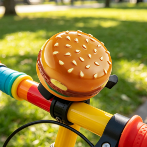 Hamburger-Shaped Bicycle Bells, Creative and Personalized, Suitable for Bicycles, Balance Bikes, and Scooters, Essential Riding Accessory