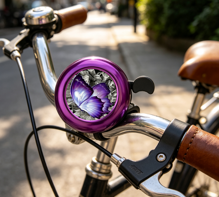 Butterfly-Shaped Bicycle Bells, Aluminum Alloy Material, Cute Appearance, Clear and Loud Ringing Sound, Universal for Boys, Girls, and Children