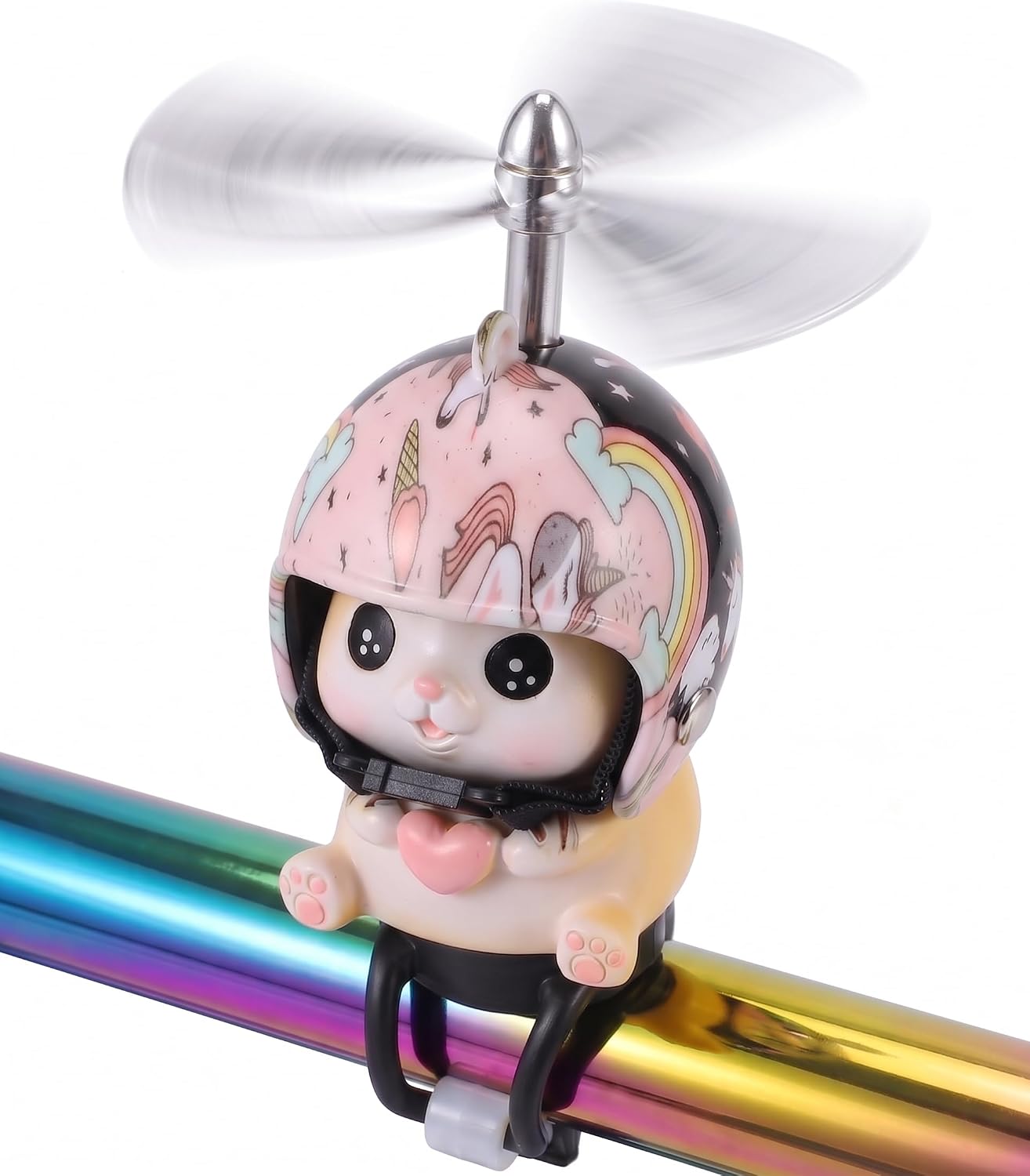 Cat Decoration Bicycle Accessory, Cute Animal Handlebar Ornament with Rotating Design for Bike Motorcycle Decoration